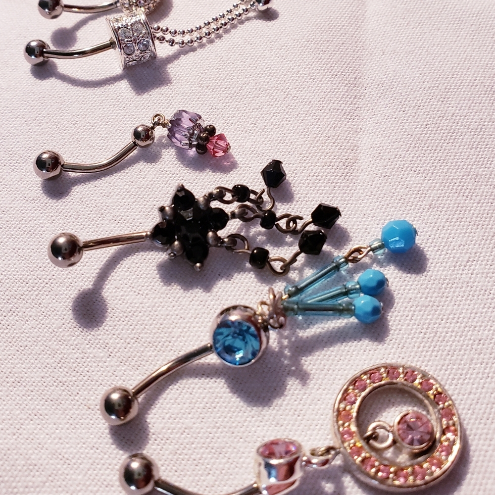 Belly button rings pierced jewelry bundle of 6 - Picture 9 of 14